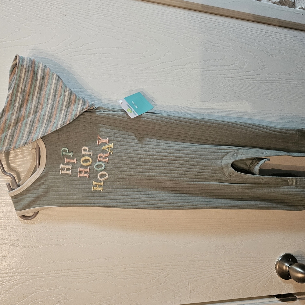 Striped Baby Romper with Bandana Bib